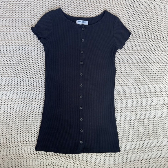 Old Navy Black Ribbed Girls Dress Size S (6-7) - Picture 2 of 5